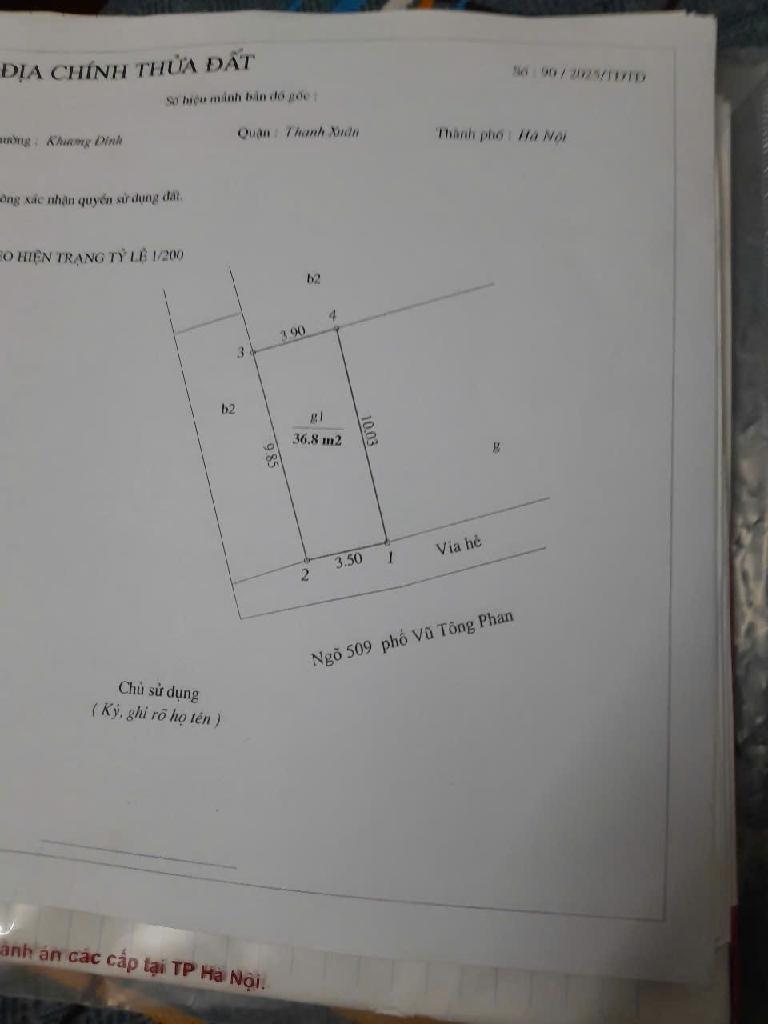 Bán nhà Vũ Tông Phan - diện tích 36.8m2 1 tầng - Ô tô tránh - giá 4,7 tỷ