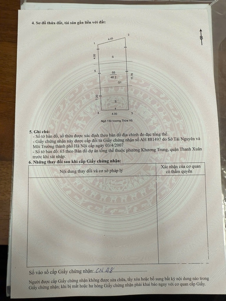 Bán nhà Vương Thừa Vũ - diện tích 50m2 7 tầng - Thang máy, cho thuê 10 phòng - giá 14,5 tỷ