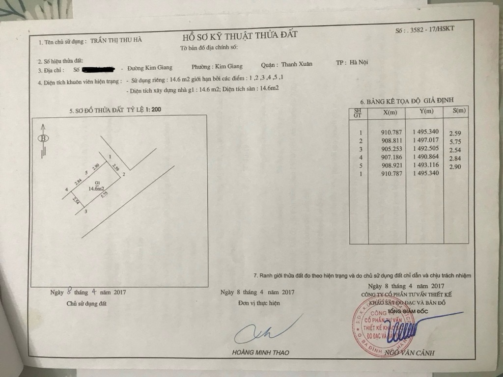 Bán nhà Kim Giang - diện tích 7,1m2 2 tầng - Nhà lô góc 2 thoáng - giá 3,95 tỷ