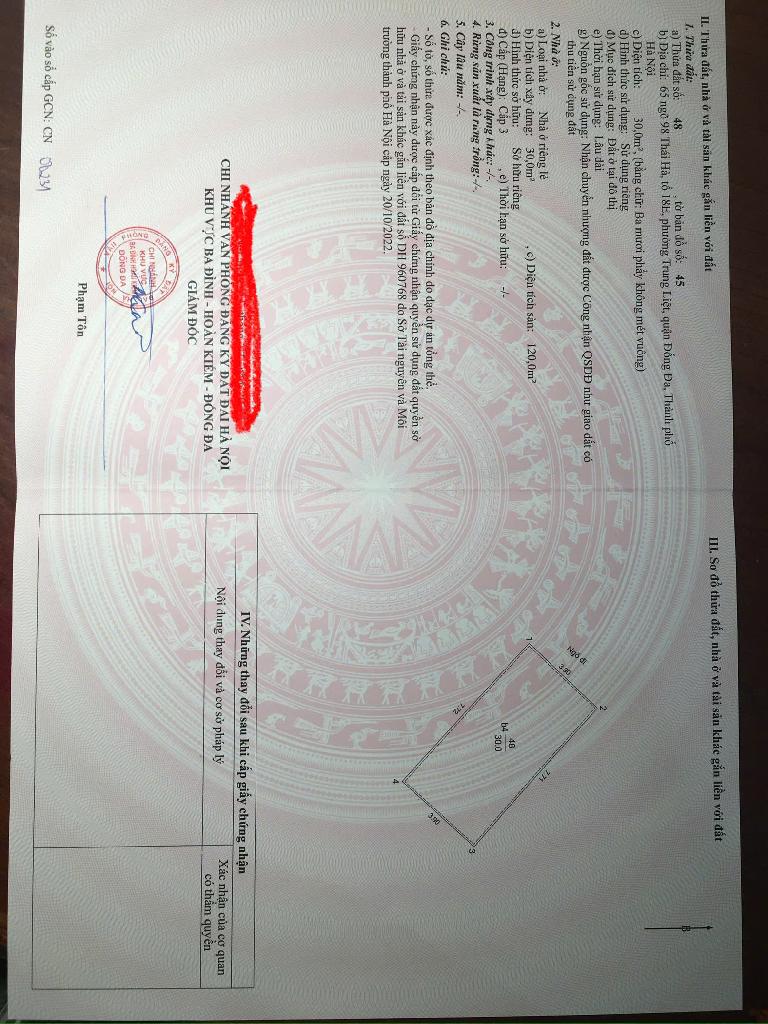 Bán nhà Thái Hà - diện tích 35m2 4 tầng - Ô TÔ ĐỖ - giá 15,3 tỷ