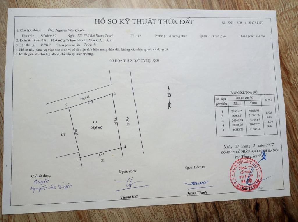 Bán nhà Bùi Xương Trạch - diện tích 95m2 1 tầng - Lô góc, mặt ngõ thông ô tô - giá 11,3 tỷ