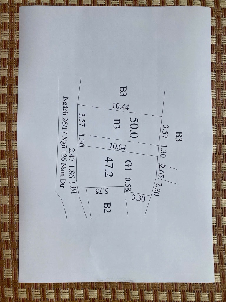 Bán nhà Nam Dư - diện tích 47.2m2 1 tầng - Ô tô cách nhà 15m - giá 7,5 tỷ