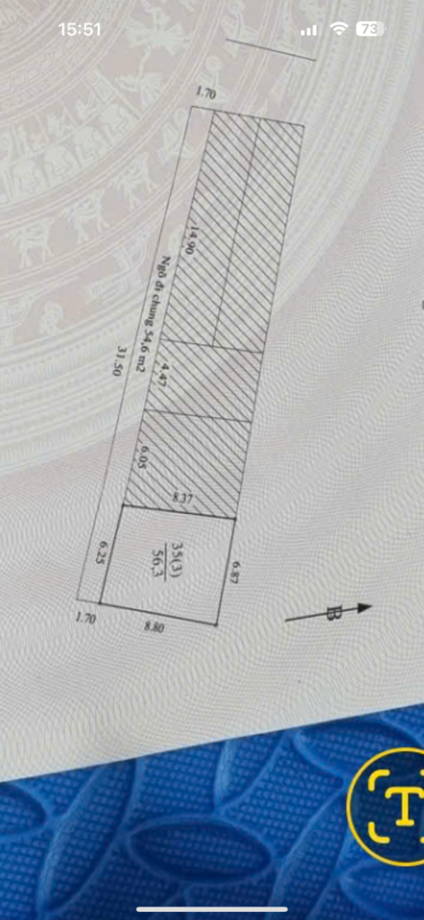 Bán nhà Thuý Lĩnh - diện tích 56.3m2 1 tầng - Mặt tiền đẹp - giá 8,2 tỷ