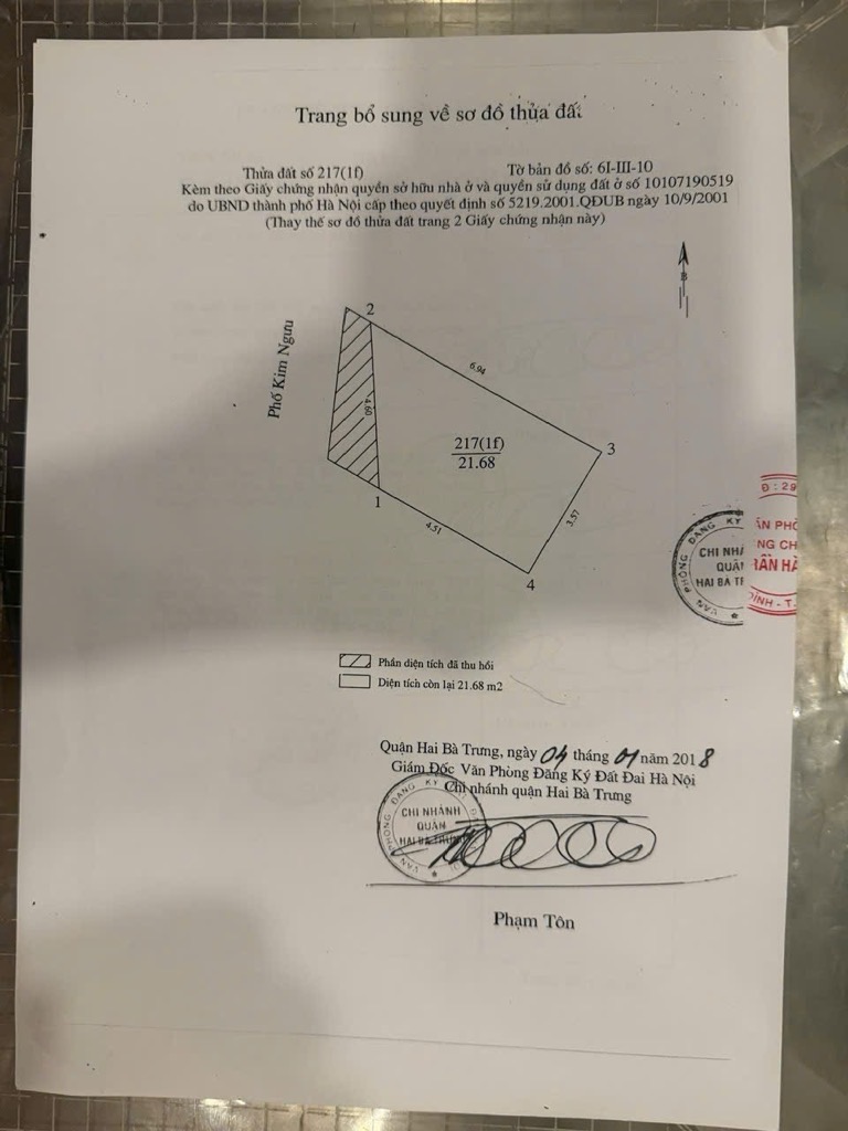 Bán nhà Kim Ngưu - diện tích 25m2 7 tầng - Mặt phố - giá 7 tỷ