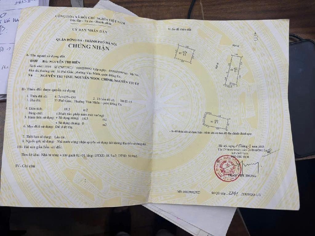 Bán nhà Phổ Giác - diện tích 8m2 5 tầng - Nhà đẹp hiếm có - giá 1,68 tỷ