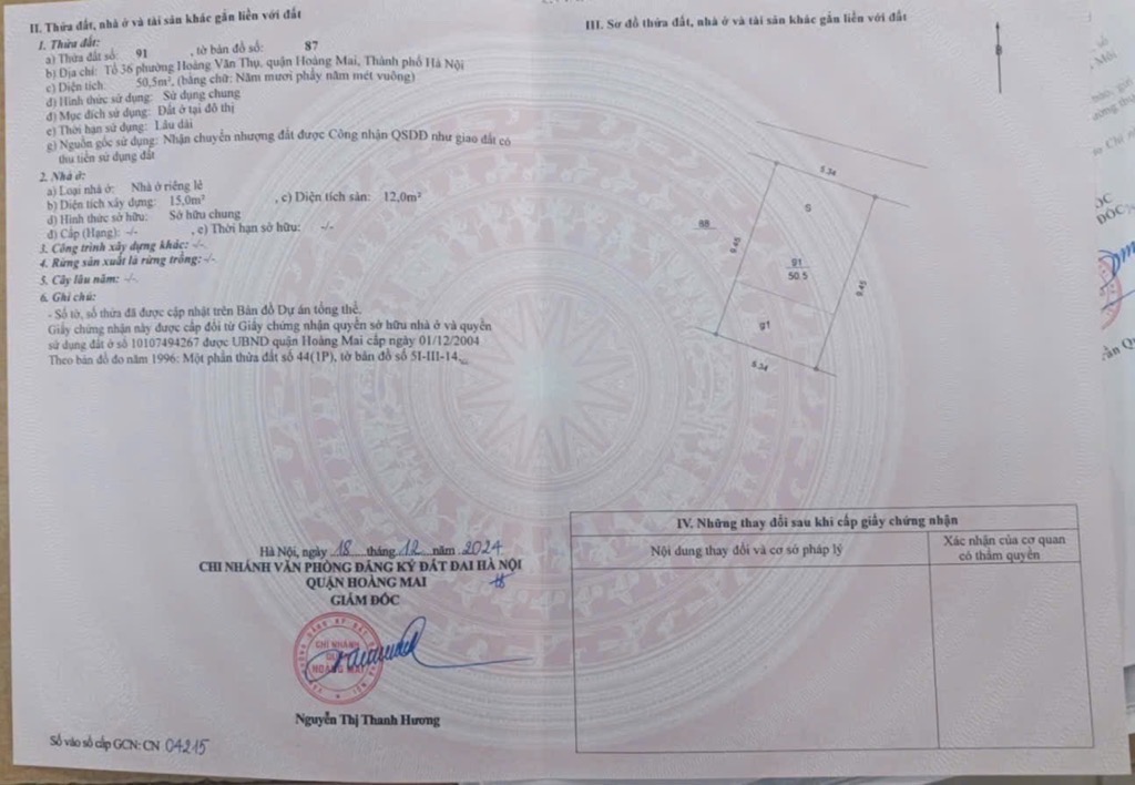 Bán nhà Hoàng Mai - diện tích 51m2 4 tầng - có ô chờ thang máy - giá 11,2 tỷ