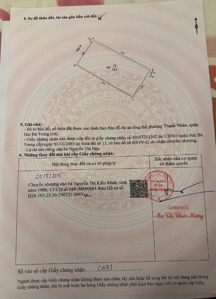 Bán nhà Thanh Nhàn - diện tích 19m2 3 tầng - ngõ xe 3 gác - giá 5,7 tỷ