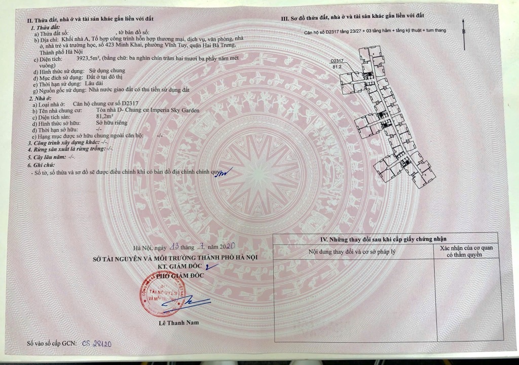 Bán nhà Imperia Minh Khai - diện tích 82m2 23 tầng - Căn hộ cao cấp - giá 10,5 tỷ