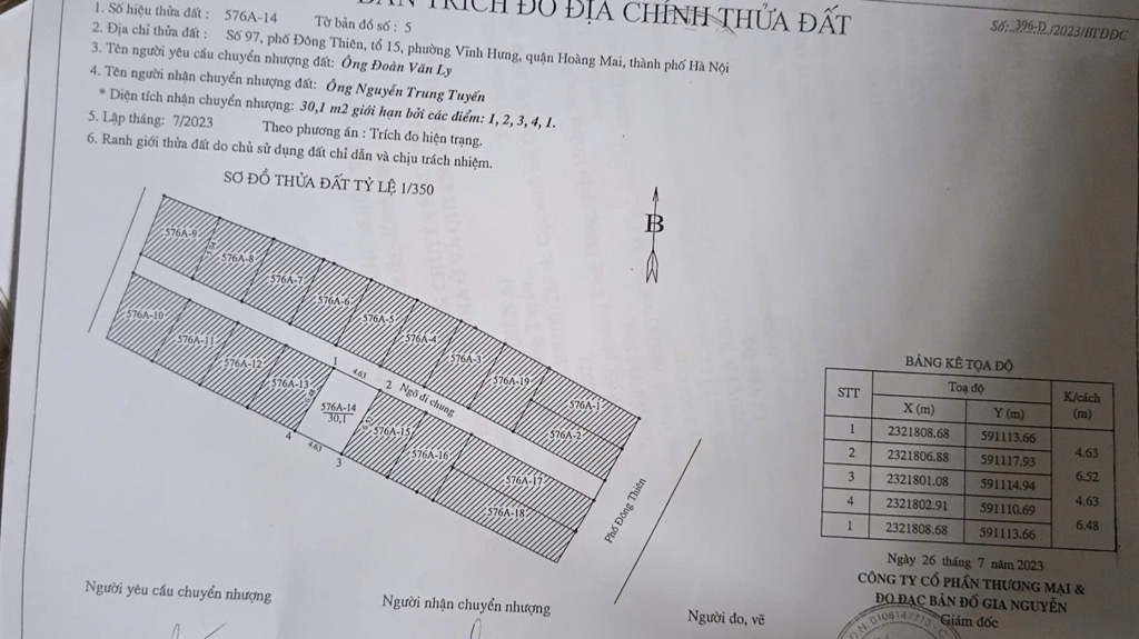 Bán nhà Đông Thiên - diện tích 30m2 1 tầng - đất vuông đẹp - giá 1,36 tỷ