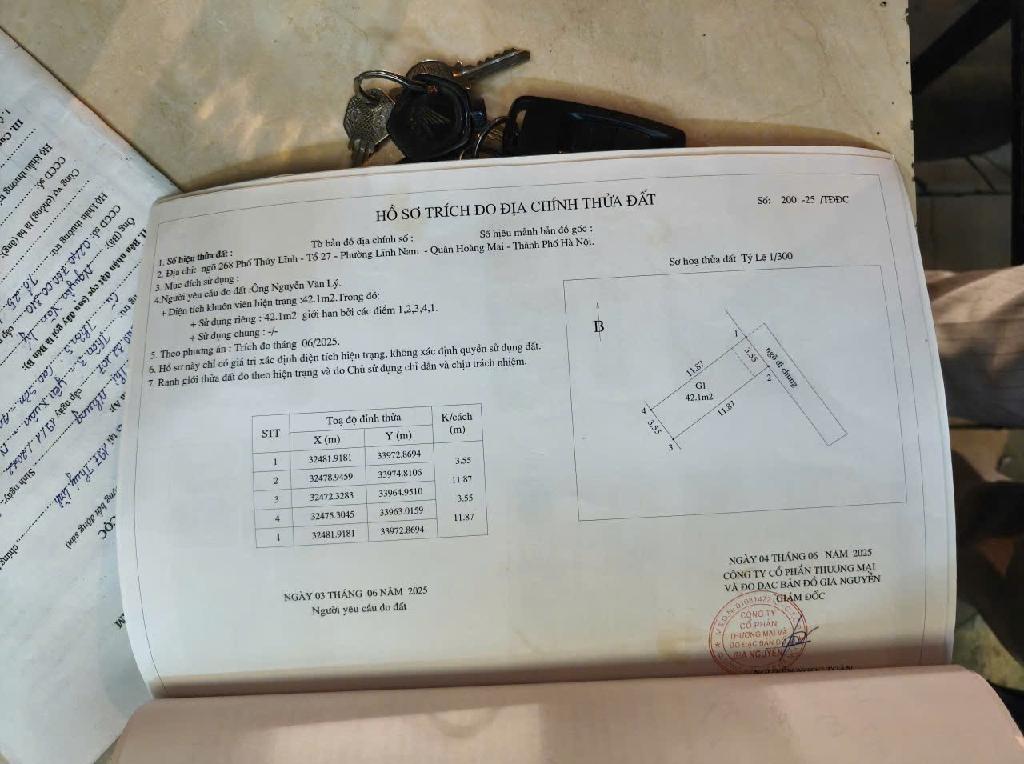 Bán nhà Thúy Lĩnh - diện tích 42,1m2 1,5 tầng - ô tô đỗ cửa - giá 2 tỷ