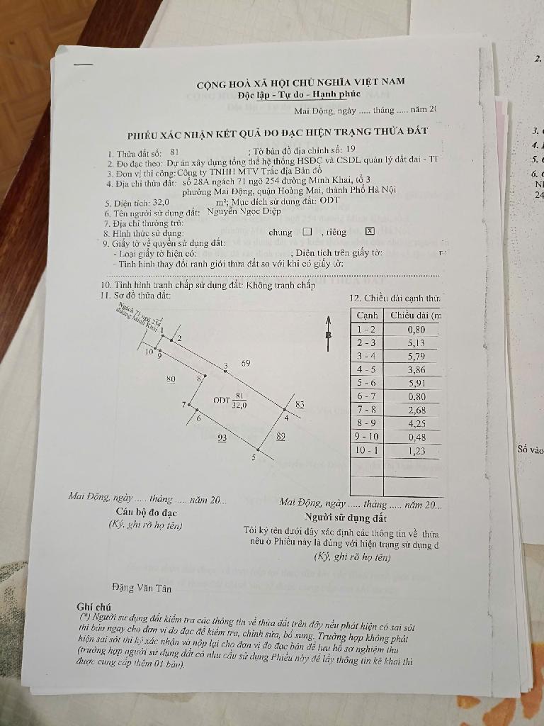 Bán nhà MINH KHAI - diện tích 32m2 1 tầng - Cách mặt phố 200m - giá 2,6 tỷ
