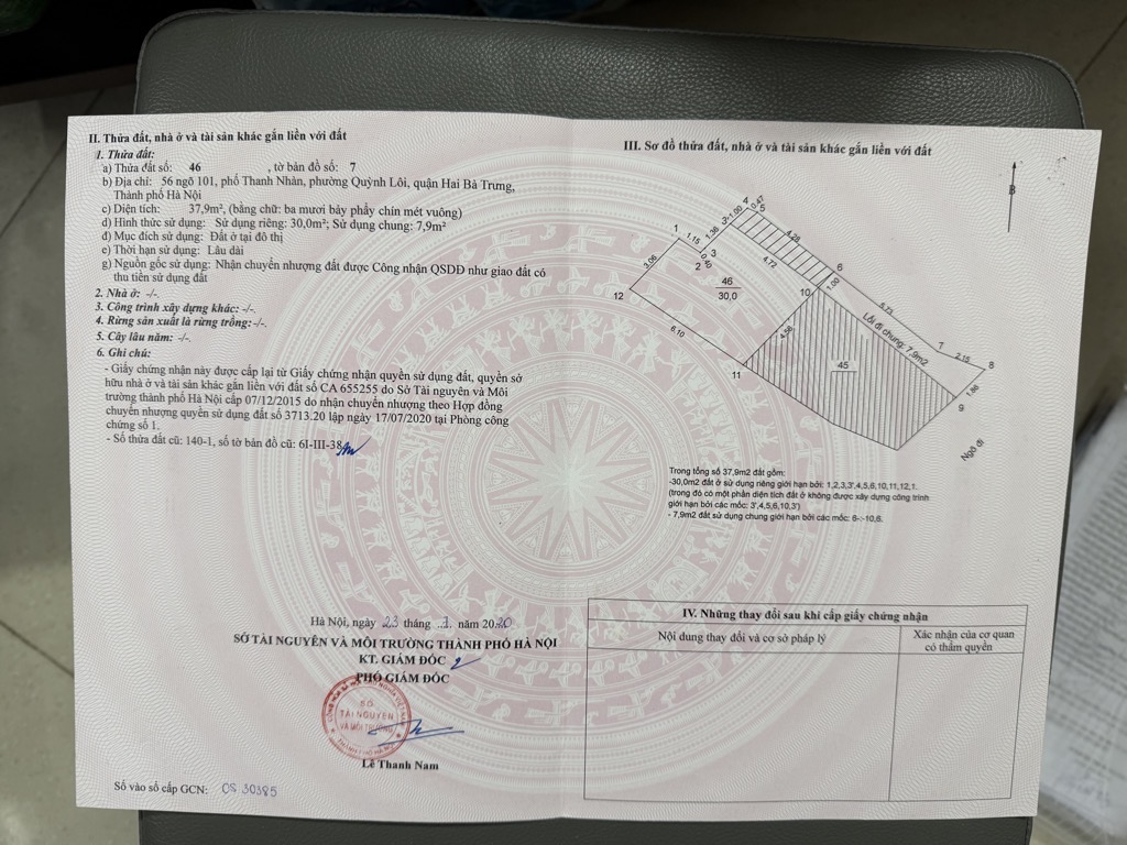 Bán nhà Thanh Nhàn - diện tích 38m2 5 tầng - gần ô tô - giá 7,8 tỷ