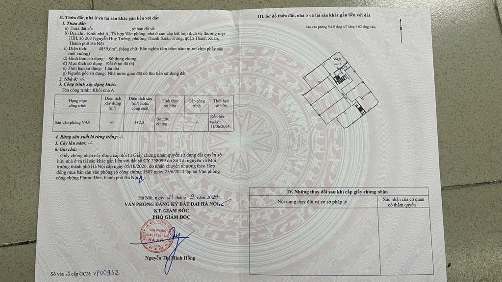 Bán nhà Nguyễn Huy Tưởng - diện tích 142m2 1 tầng - Sàn VP cao cấp - giá 11,5 tỷ