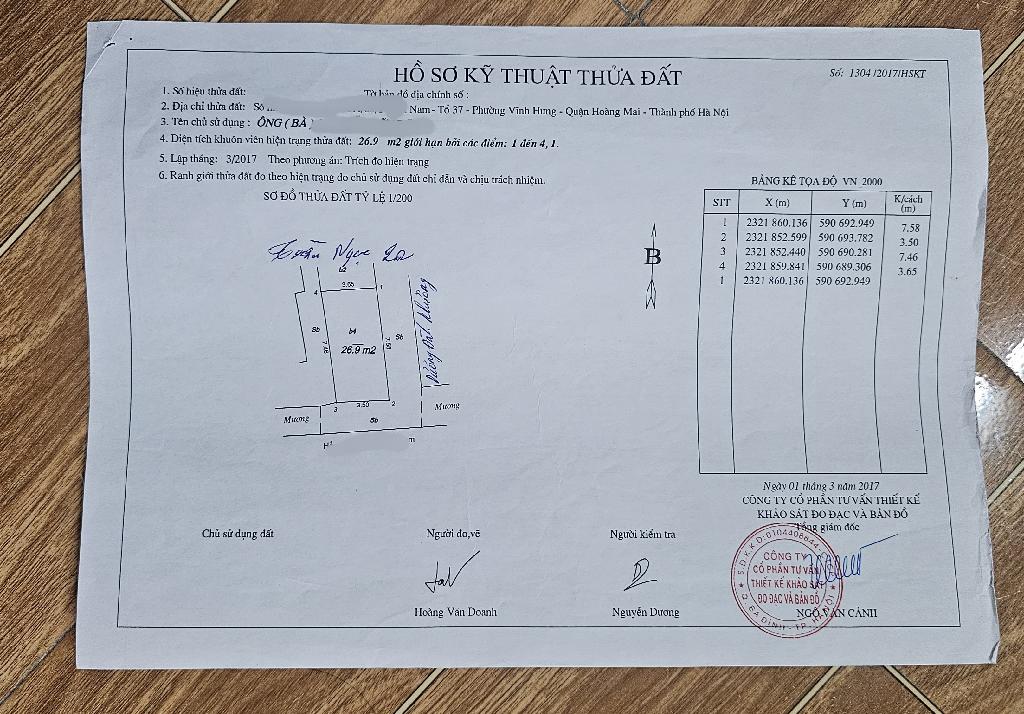 Bán nhà Tân Khai - diện tích 26,9m2 5 tầng - ô tô ngủ trong nhà - giá 4 tỷ