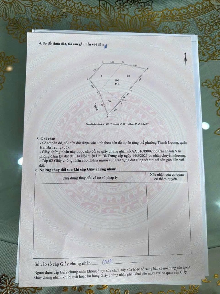 Bán nhà Trần Khát Chân - diện tích 41.1m2 5 tầng - Gần phố - giá 11,5 tỷ