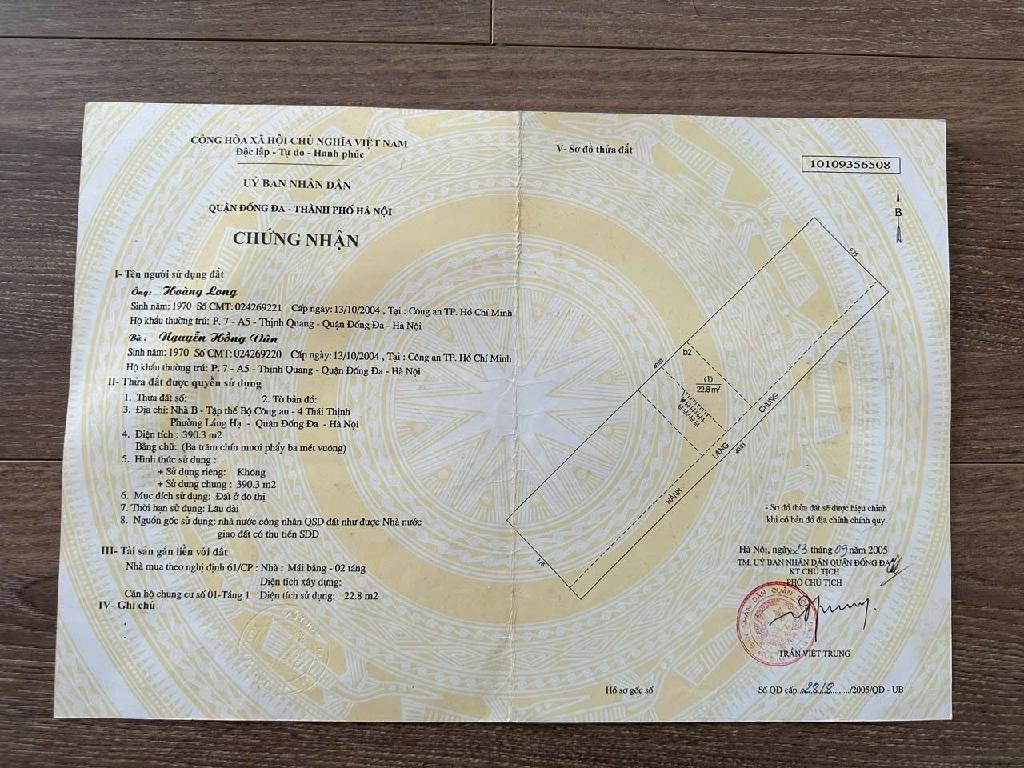 Bán nhà Thái Thịnh - diện tích 71m2 1 tầng - Lô góc, ô tô đỗ sát nhà - giá 4,85 tỷ