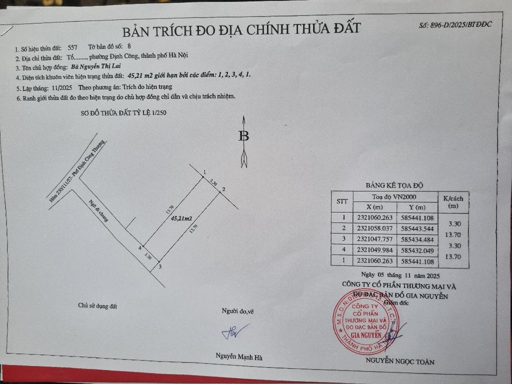 Bán nhà Định Công Thượng - diện tích 45m2 1 tầng - gần ô tô - giá 1,5 tỷ