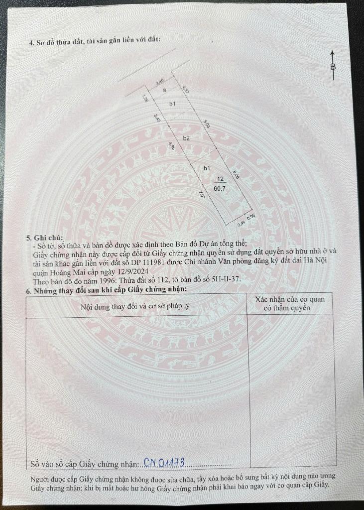 Bán nhà Nguyễn An Ninh - diện tích 61m2 6 tầng - Thang máy, ngõ thông - giá 19,9 tỷ