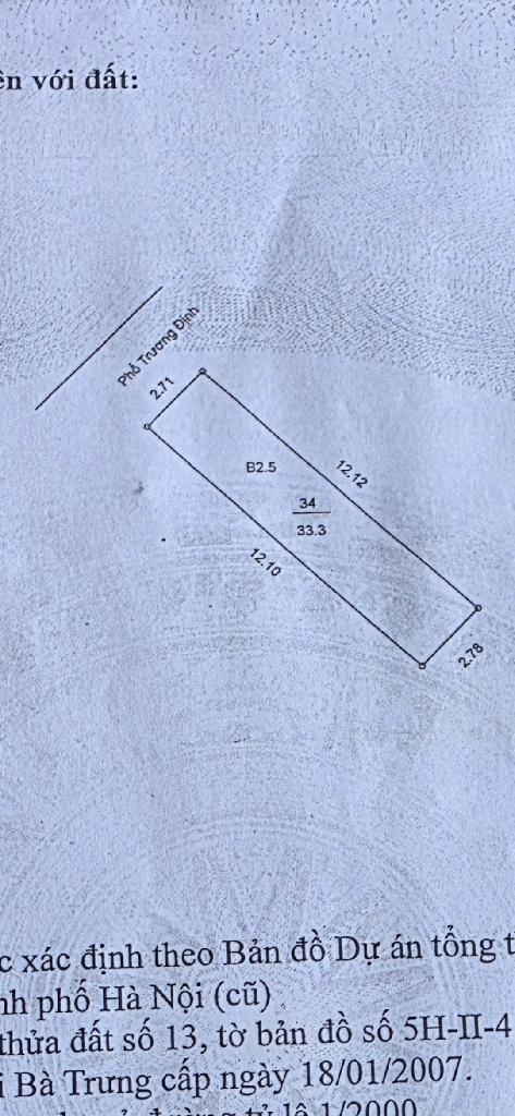 Bán nhà Trương Định - diện tích 33.3m2 3 tầng - LÔ GÓC 3 THOÁNG - giá 14,5 tỷ
