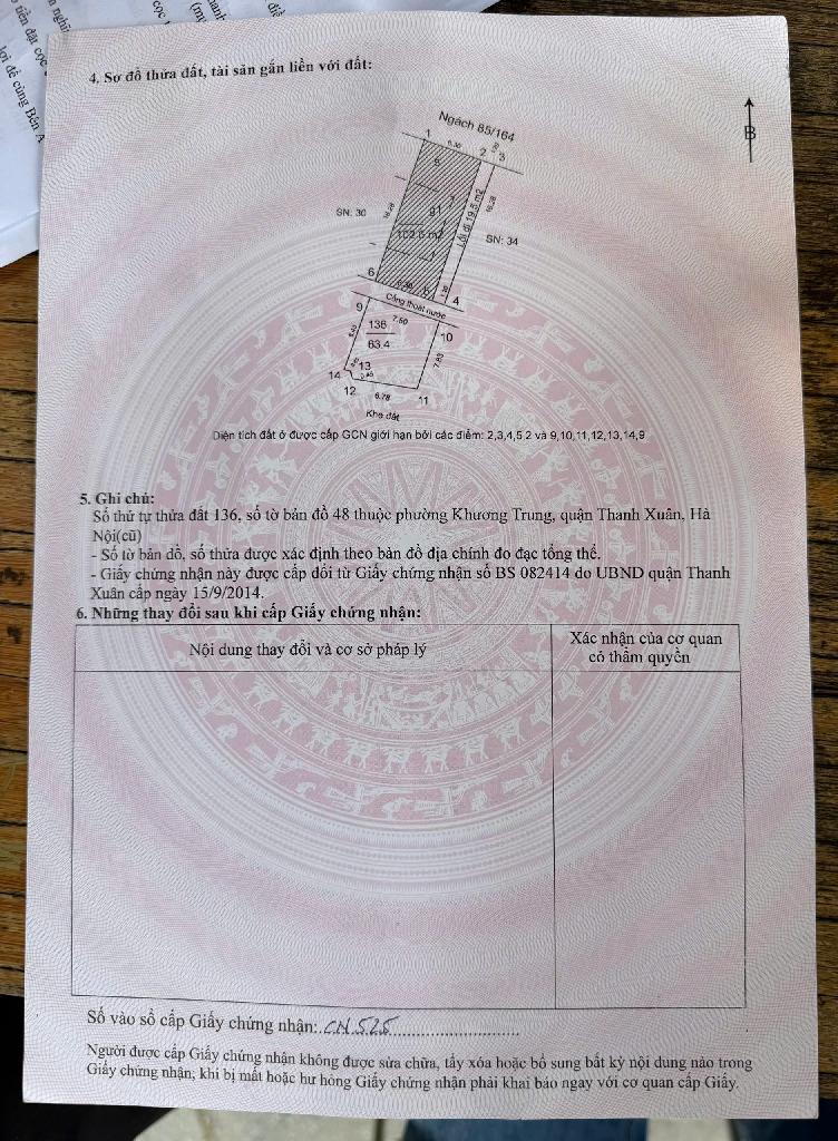 Bán nhà Vương Thừa Vũ - diện tích 88.9m2 4 tầng - ô tô đỗ cổng - giá 14,2 tỷ