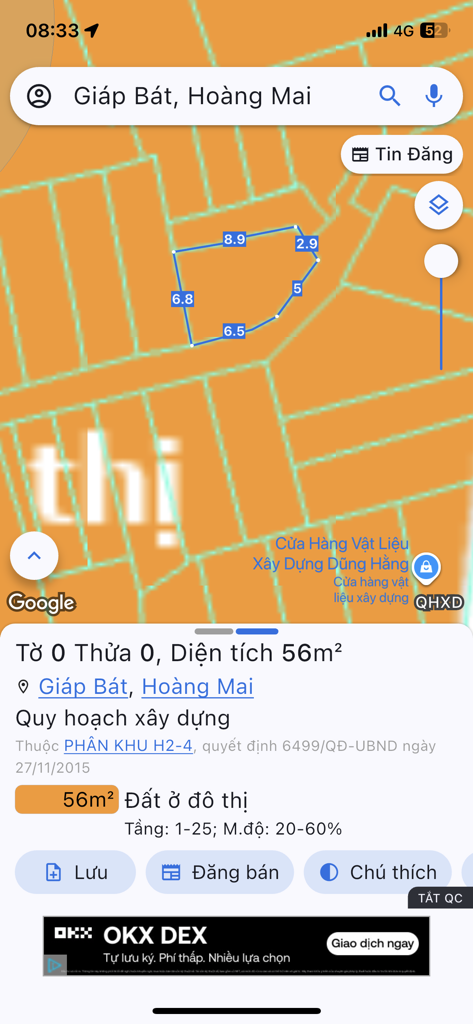 Bán nhà Giáp Bát - diện tích 55m2 4 tầng - LÔ GÓC MẶT NGÕ - giá 12,3 tỷ