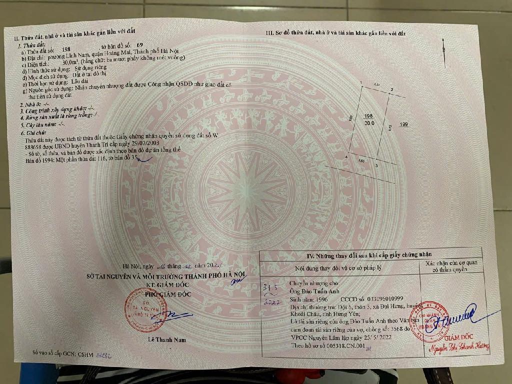 Bán nhà Thúy Lĩnh - diện tích 30m2 5 tầng - Lô góc - giá 6,5 tỷ