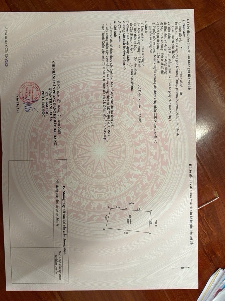 Bán nhà Khương Trung - diện tích 34m2 5 tầng - MẶT NGÕ KINH DOANH - giá 9,8 tỷ