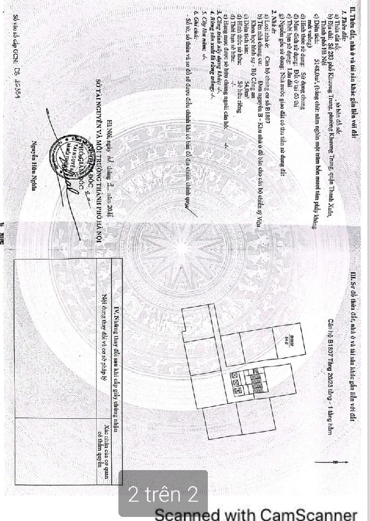 Bán nhà Khương Trung - diện tích 54m2 18 tầng - Tầng cao view thoáng - giá 5,4 tỷ