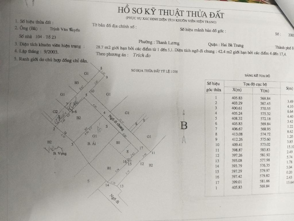 Bán nhà Đê Trần Khát Chân - diện tích 29m2 3 tầng - Đất thổ cư - giá 4,99 tỷ