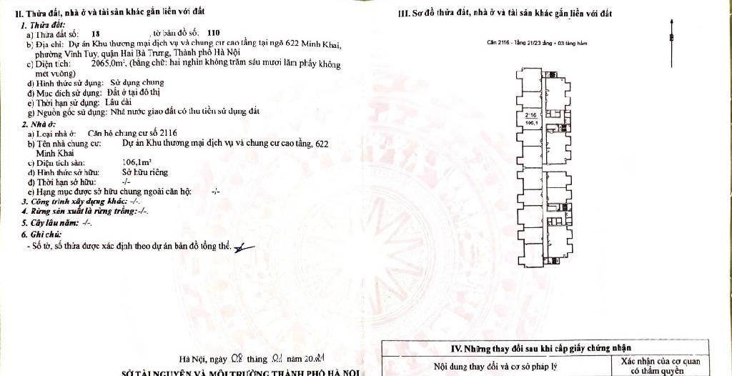 Bán nhà Minh Khai - diện tích 106m2 1 tầng - Chung cư Amber Riverside - giá 11,6 tỷ