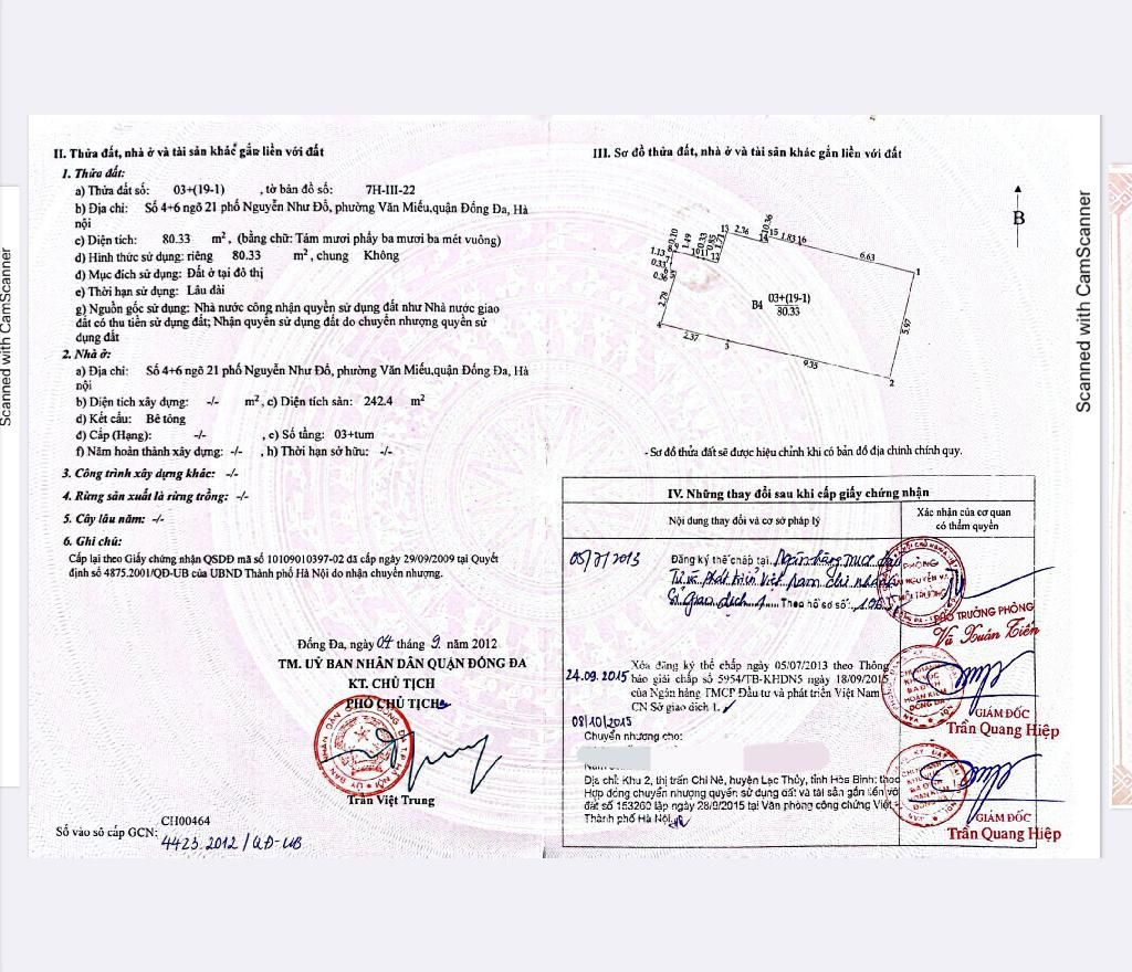 Bán nhà Nguyễn Như Đổ - diện tích 80m2 5 tầng - Mặt tiền rộng - giá 19 tỷ