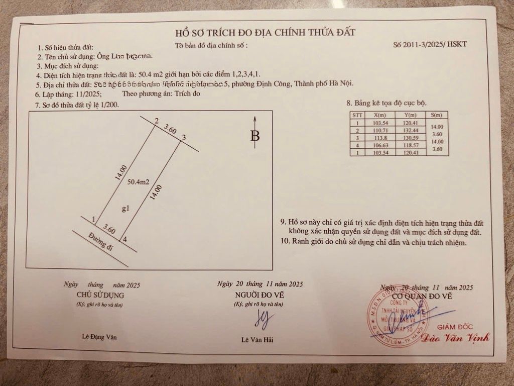 Bán nhà Định Công Hạ - diện tích 51m2 3 tầng - Gần ô tô - giá 3,3 tỷ