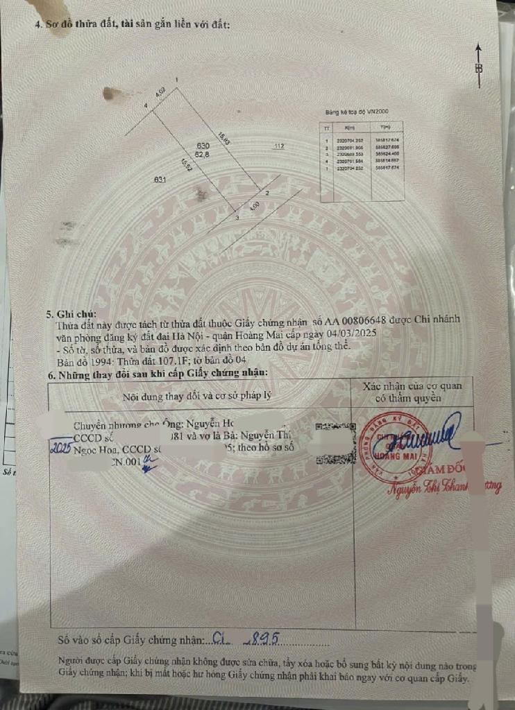 Bán nhà Định Công Hạ - diện tích 62.8m2 1 tầng - ô tô vào đất - giá 12 tỷ