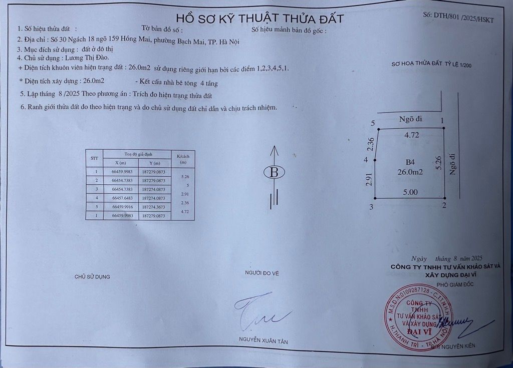 Bán nhà Hồng Mai - diện tích 26m2 4 tầng - Lô góc 2 mặt thoáng - giá 4,2 tỷ
