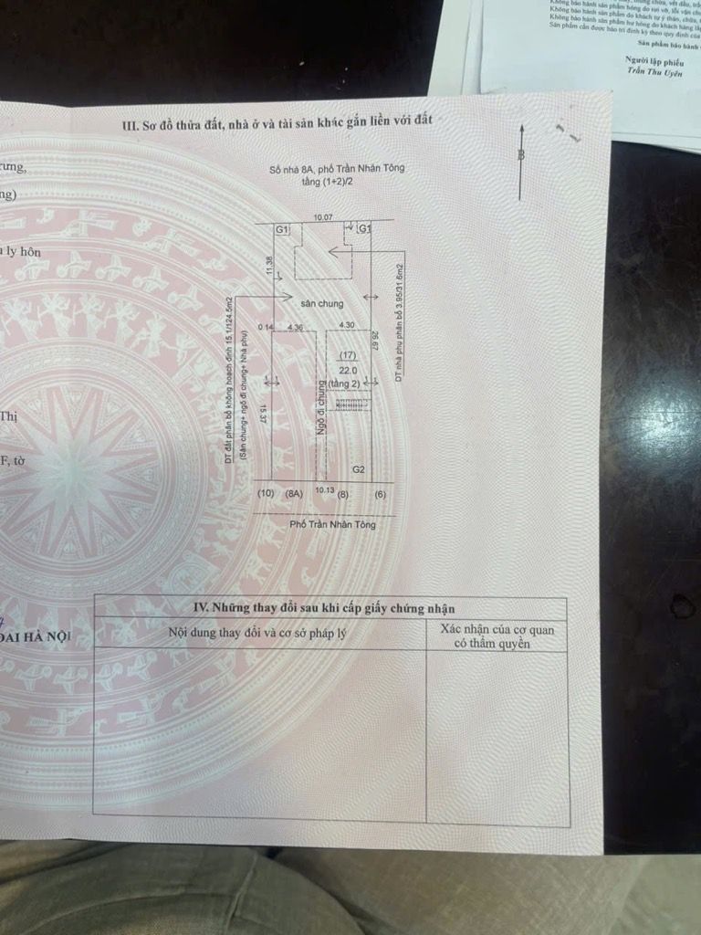 Bán nhà Trần Nhân Tông - diện tích 26m2 1 tầng - Căn hộ tập thể tầng 2 - giá 9,6 tỷ