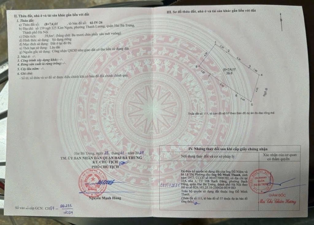 Bán nhà Kim Ngưu - diện tích 39,6m2 6 tầng - Ô TÔ VÀO NHÀ - giá 13,8 tỷ