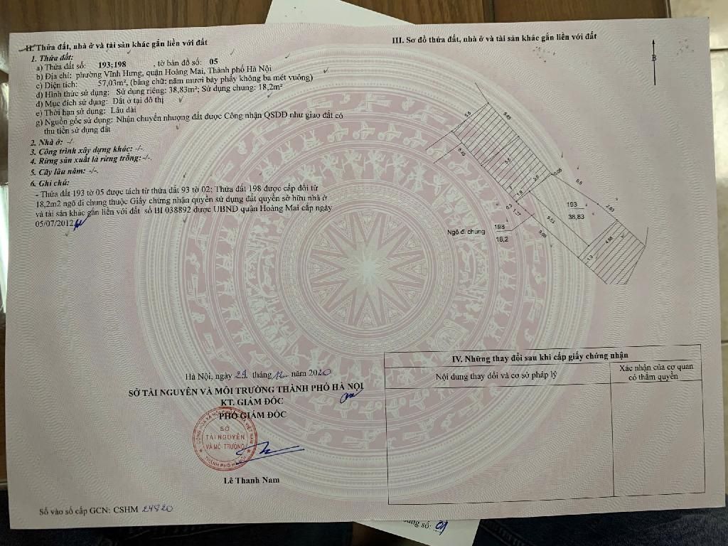 Bán nhà Vĩnh Hưng - diện tích 38.8m2 5 tầng - Ngõ ba gác - giá 8,6 tỷ