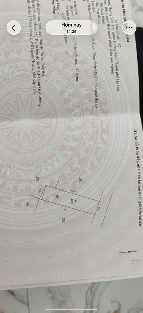 Bán nhà Hoàng Mai - diện tích 41m2 4 tầng - Ngõ rộng thoáng - giá 12,2 tỷ