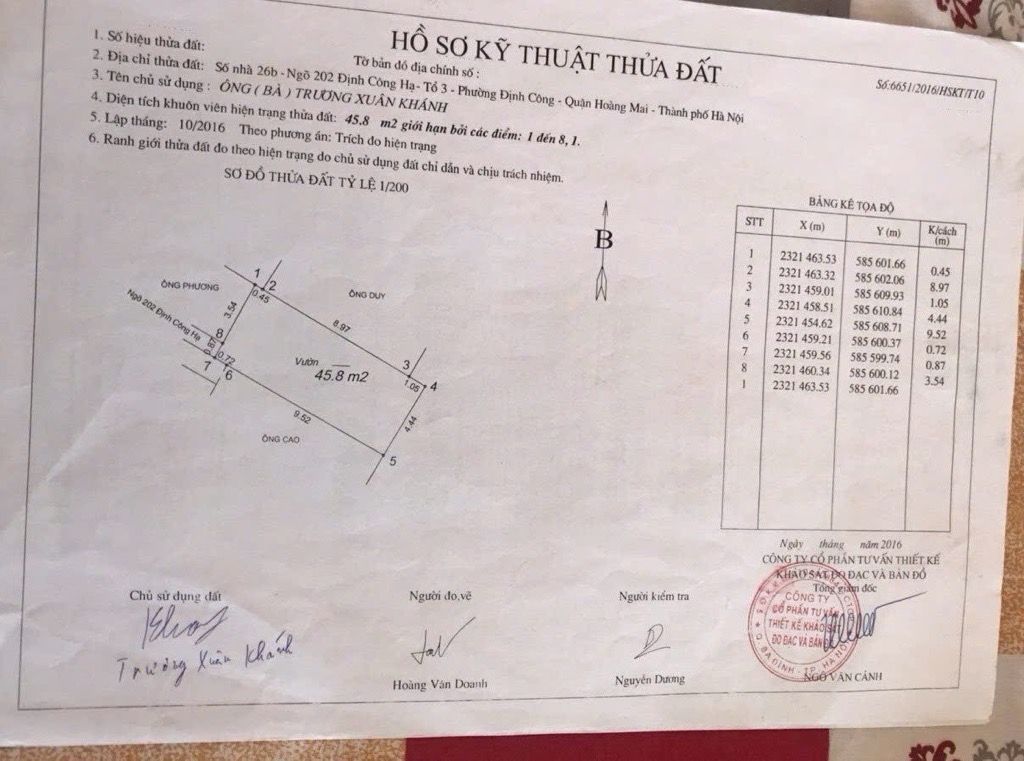 Bán nhà Định Công Hạ - diện tích 46m2 3 tầng - Nhà đẹp chắc chắn ở luôn - giá 3,8 tỷ