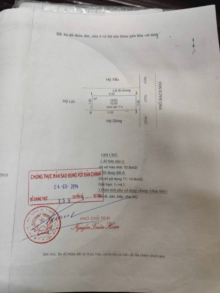 Bán nhà Bạch Mai - diện tích 11m2 1 tầng - Mặt phố vỉa hè, kinh doanh sầm uất - giá 5,1 tỷ