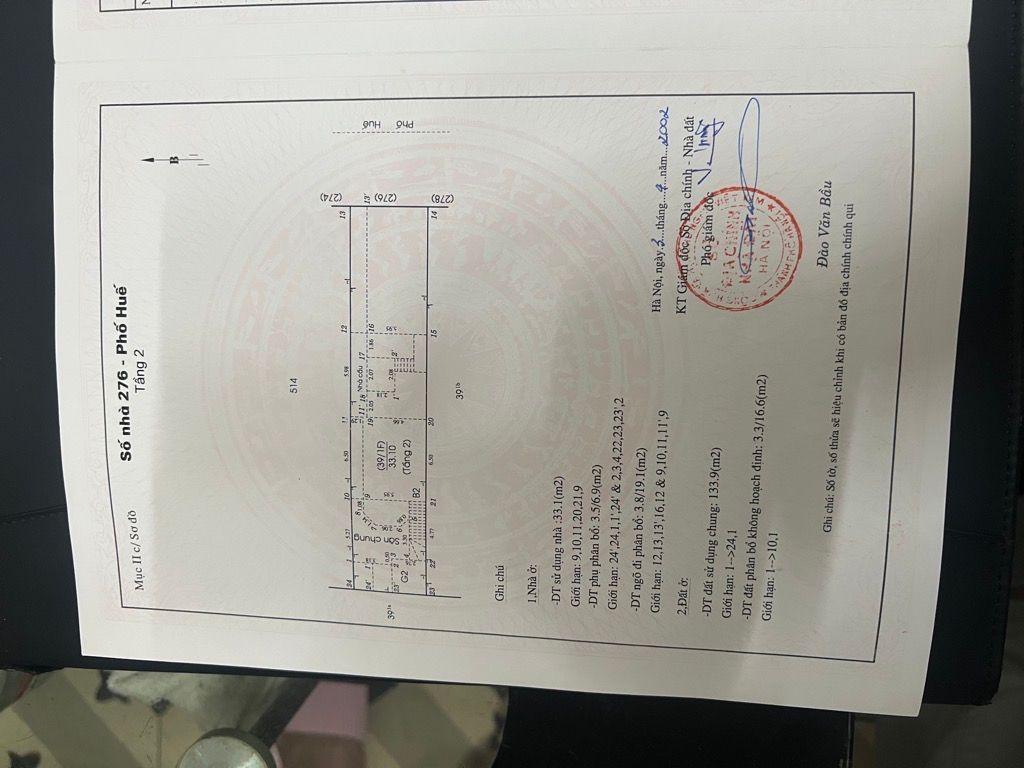 Bán nhà Phố Huế - diện tích 40.4m2 1 tầng - Nhà cũ ở tạm - giá 19 tỷ