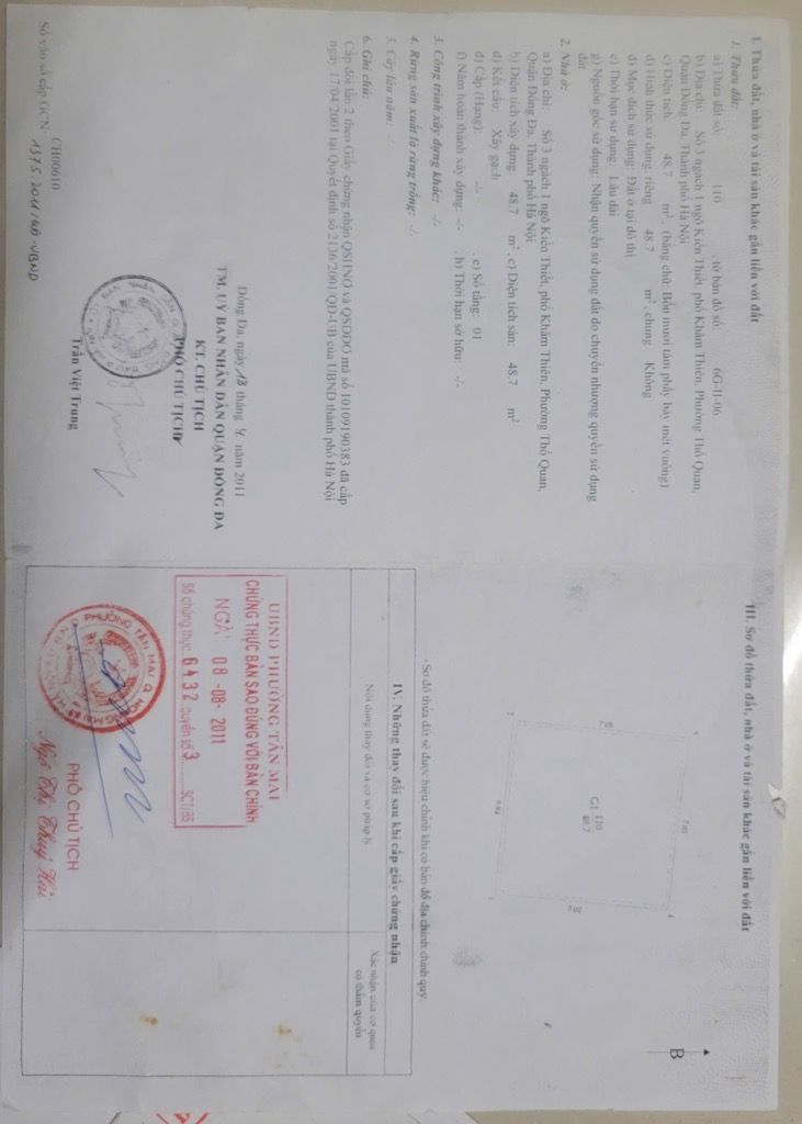 Bán nhà ngõ Kiến Thiết - diện tích 23m2 5 tầng - Nhà dân xây chắc chắn - giá 6,3 tỷ