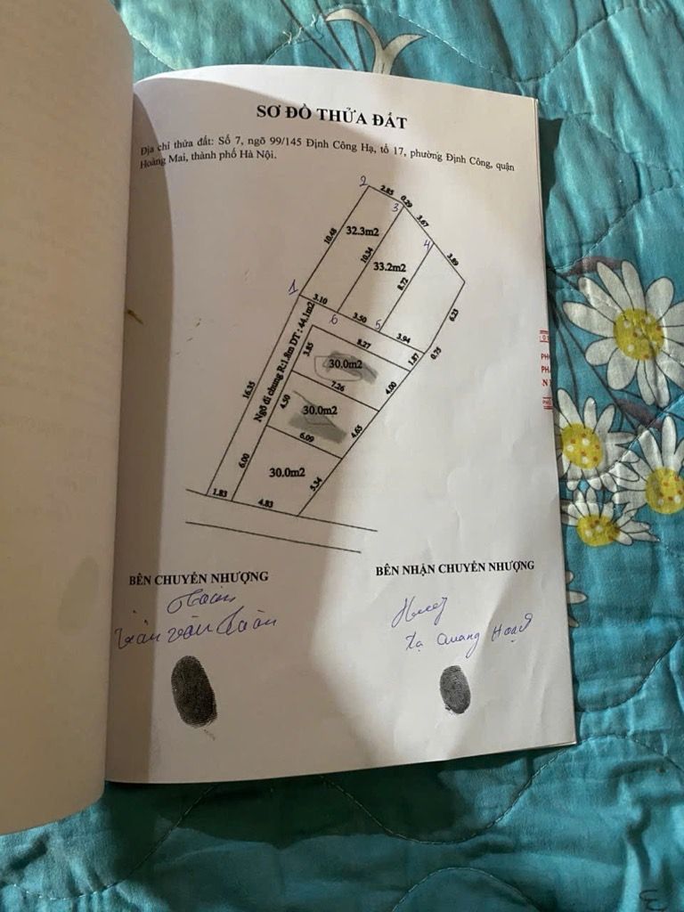 Bán nhà Định Công Hạ - diện tích 65.5m2 1 tầng - Đất đã có quây tôn - giá 1,8 tỷ