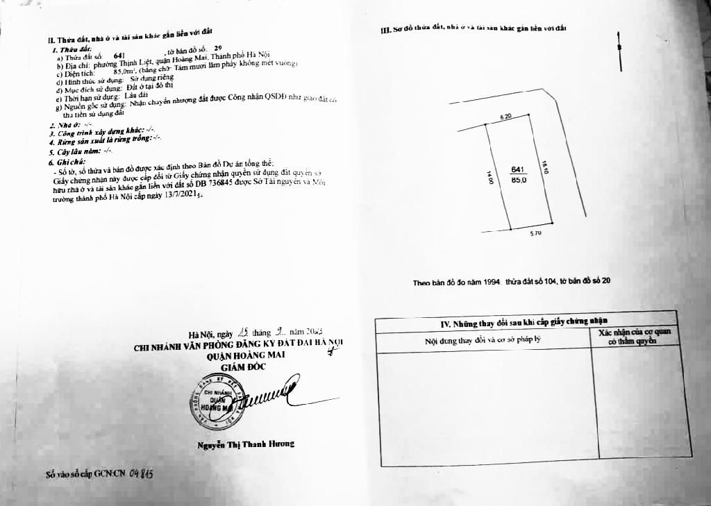 Bán nhà Giáp Nhị - diện tích 85m2 3 tầng - Lô góc, sát mặt phố - giá 19 tỷ