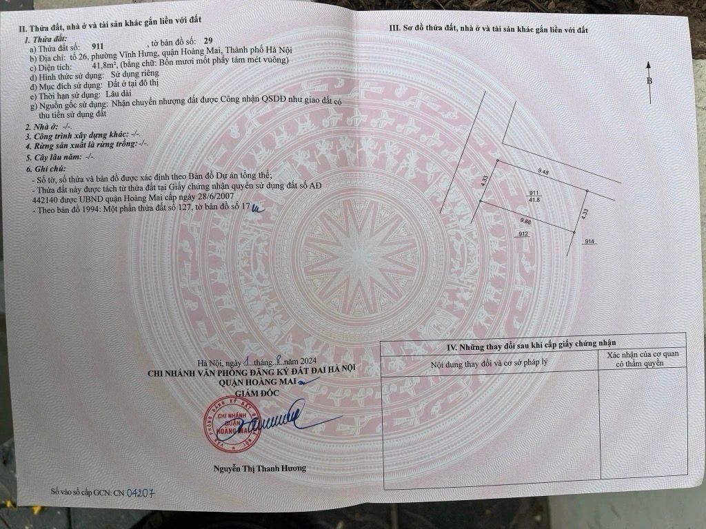 Bán nhà Vĩnh Hưng - diện tích 41.8m2 5 tầng - Gara ô tô, thang máy - giá 13,5 tỷ