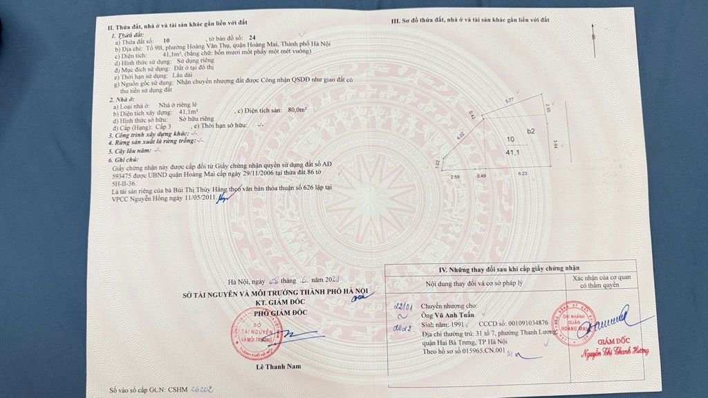 Bán nhà Gốc Đề - diện tích 41m2 3 tầng - Nhà dân xây, gần chợ Hoàng Mai - giá 7,6 tỷ