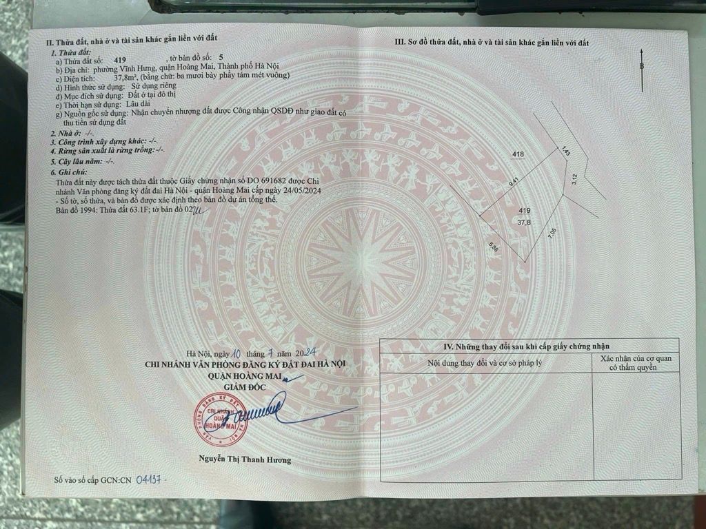 Bán nhà Vĩnh Hưng - diện tích 37.8m2 6 tầng - Thang máy - giá 11,3 tỷ