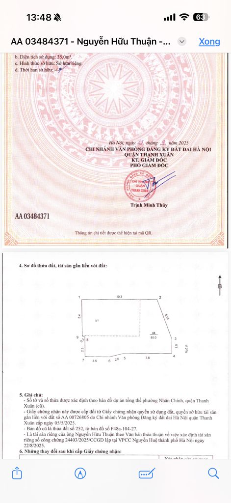 Bán nhà Chính Kinh - diện tích 85m2 1 tầng - 2 thoáng - giá 14,8 tỷ
