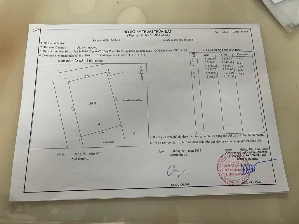 Bán nhà Vũ Tông Phan - diện tích 30.6m2 2 tầng - LÔ GÓC - Ô TÔ TRÁNH - giá 3,35 tỷ
