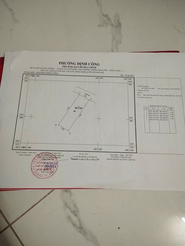 Bán nhà Định Công Thượng - diện tích 40m2 2 tầng - Ô tô đỗ cửa - giá 2,75 tỷ